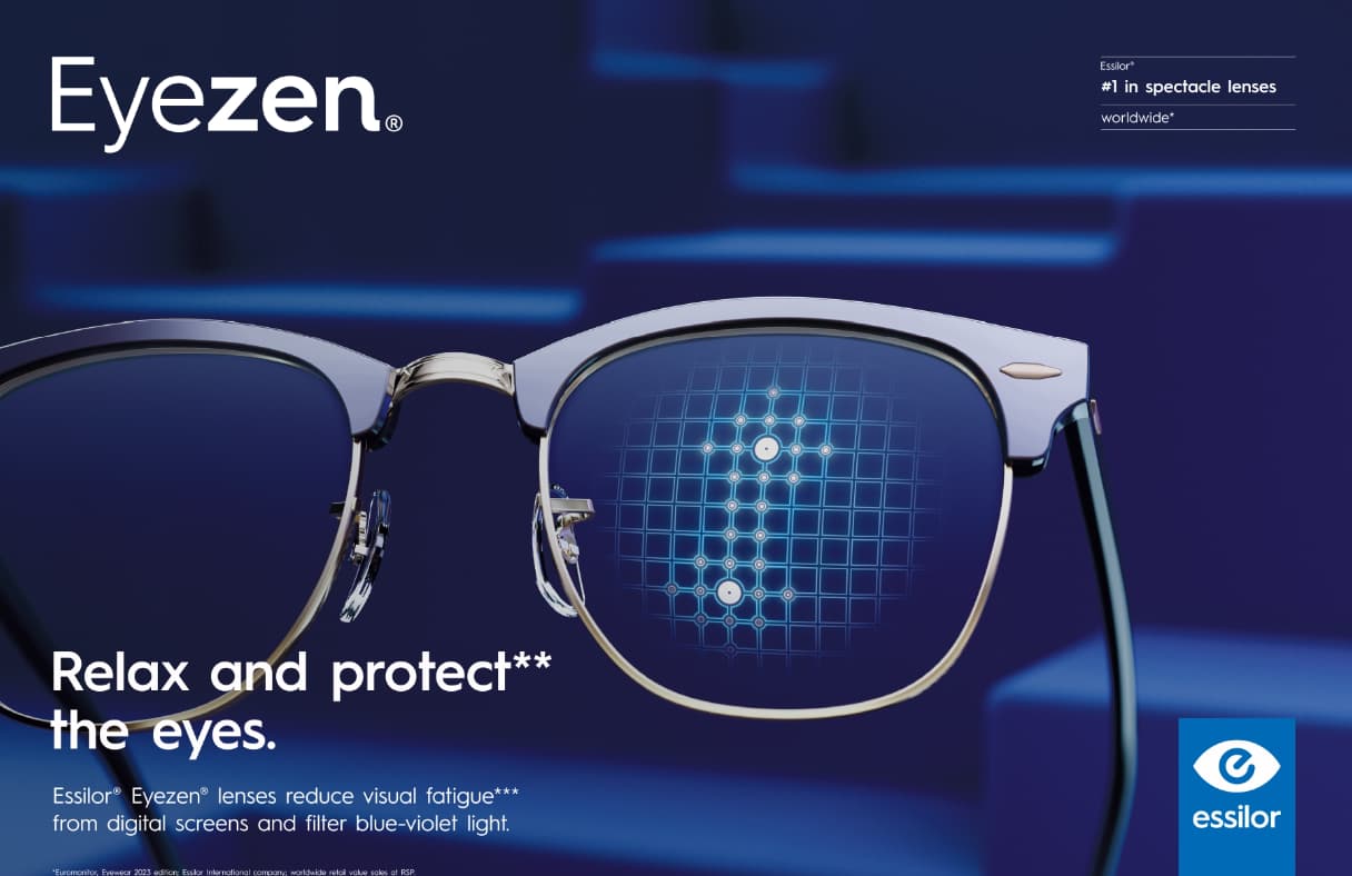 Logo Eyezen, verres anti-fatigue visuelle Essilor